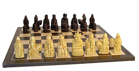Isle of Lewis Ebony Veneer Board Chess Set