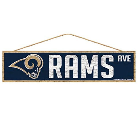 WinCraft NFL Los Angeles Rams SignWood Avenue Design, Team Color, 4x17