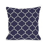 One Bella Casa 74702PL16 16 x 16 in. Repeating Moroccan Pillow - Midnight Blue