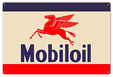 ArtFuzz Pegasus Mobiloil Reproduction Gas Station Metal Sign 18x30