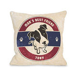 One Bella Casa Personalized Mans Best Friend Toby - Multi Throw Pillow by OBC 18 X 18