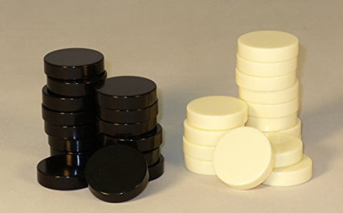 Worldwise Imports Black and Ivory Backgammon Pieces - 1.2in