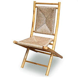 ArtFuzz 36 inch 2 Bamboo Folding Chairs with a Triangle Weave