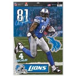 WinCraft NFL Detroit Lions Calvin Johnson Multi-Use Decal Sheet, 11