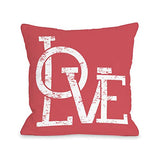 One Bella Casa Modern Love Overlap - Red Throw Pillow by OBC 18 X 18