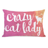 One Bella Casa Crazy Cat Lady Paint - Multi Lumbar Pillow by OBC 14 X 20