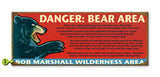 Danger Bear Area Metal 14x36