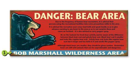 Danger Bear Area Metal 14x36
