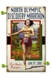 Female Marathon Runner Wood 18x30