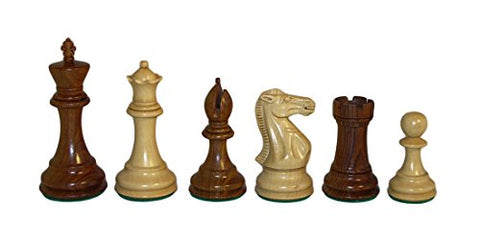 Worldwise Imports Sheesham and Boxwood Chessmen with 4in King