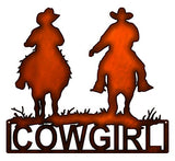 ArtFuzz Cowgirl Laser Cut Out Faux Copper Finish Metal Sign10.4x11.6