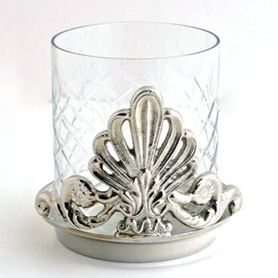 Set Of 3  Nickel Base With Glass