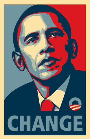 RARE Obama Campaign Poster - CHANGE Movie Poster Print