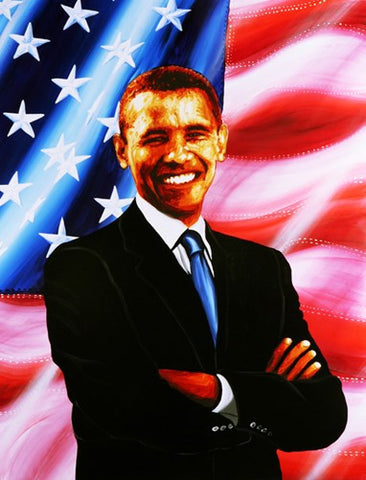 Barack Obama - painting Movie Poster Print