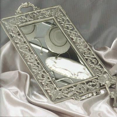 Each.  Nickel Tray With Mirror