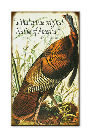 Ben Franklin Turkey Quote Metal 14x24