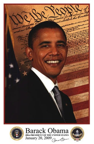Barack Obama - Inauguration 2009 With Presidential Seals Movie Poster Print