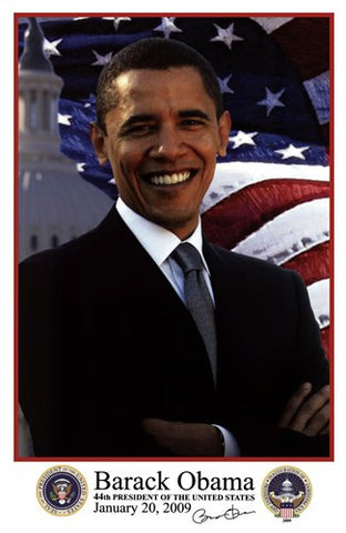 Barack Obama - Inauguration 2009 With Presidential Seals Movie Poster Print