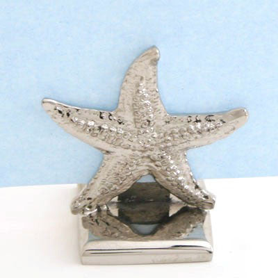 Set Of 6  Nickel Starfish Placecar