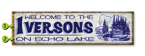 Retro Family Cabin Sign Metal 10x36