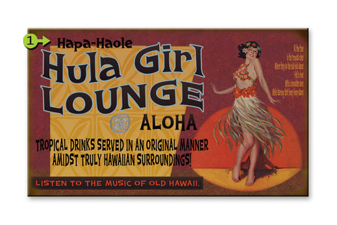 Hula Girl Lounge Metal 14x24