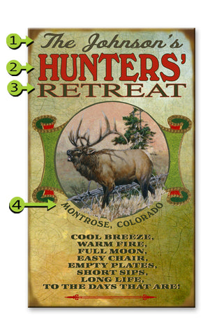 Hunter's Retreat (Elk) Metal 18x30