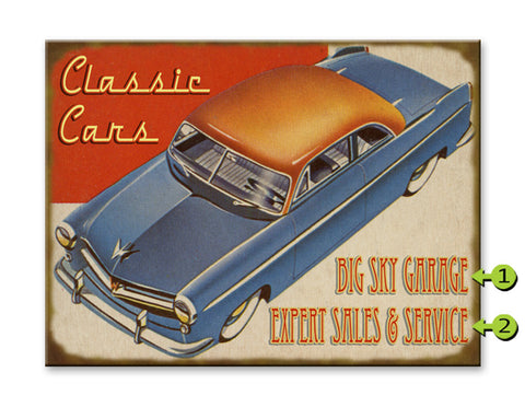 Classic Cars Wood 23x31