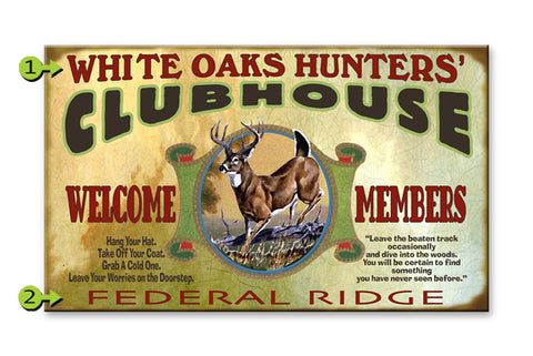 Clubhouse (Whitetail Deer) Metal 14x24