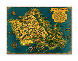 Map of Oahu Metal 23x31