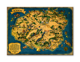 Map of Kauai Wood 23x31