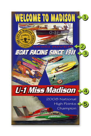 Miss Madison, Boat Racing Metal 23x39