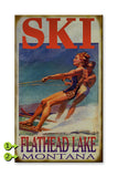 Water Ski Couple Metal 23x39