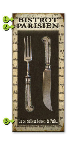French Cafe Wood 17x44