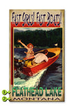 Fast Girls, Fast Boats Wood 18x30