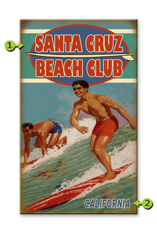 Beach Club Surfers Metal 23x39