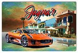 ArtFuzz Jaguar Car Man Cave Metal Sign by Phil Hamilton 12x18
