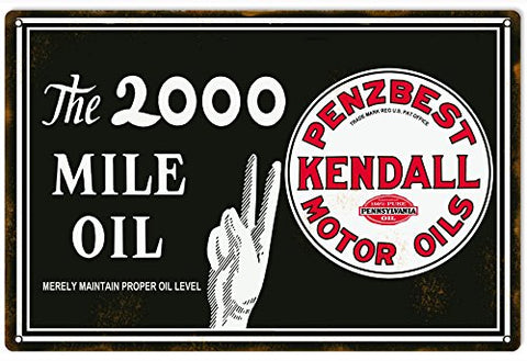ArtFuzz Motor Oil Kendall Reproduction Garage Shop Metal Sign 18x30