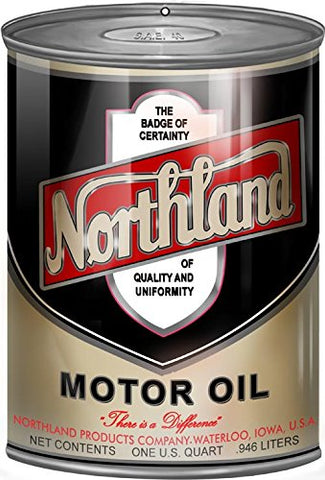 ArtFuzz Northland Motor Oil Can Reproduction Gas Station Metal Sign 12x18