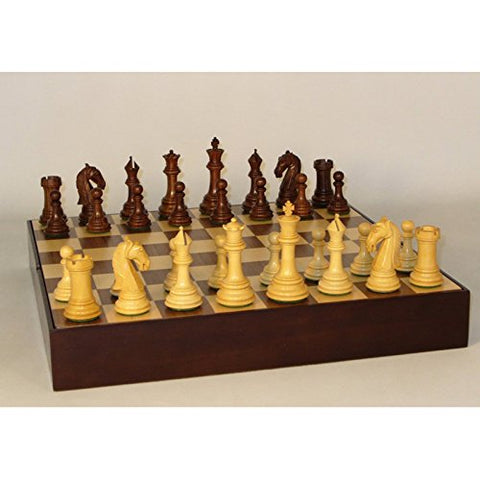 World Wise Imports Camelot Sheesham and Boxwood Triple Weighted Chess Set