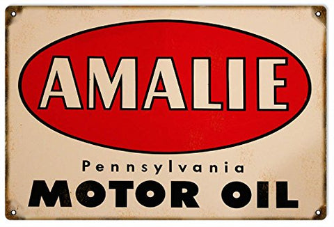 ArtFuzz Amalie Motor Oil Reproduction Gas Station Metal Sign 18x30