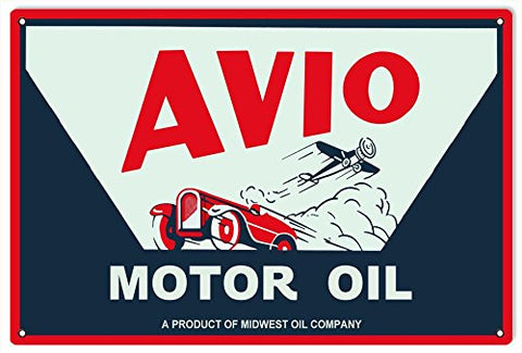 ArtFuzz Avio Motor Oil Reproduction Gas Station Garage Metal Sign 18x30
