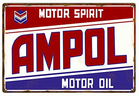 ArtFuzz Ampol Motor Oil Reproduction Gas Station Garage Metal Sign 18x30
