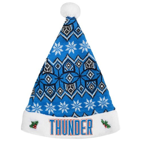 Forever Collectibles NBA Oklahoma City Thunder Santa Hat, Team Colors, One Size