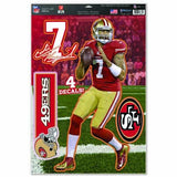 WinCraft NFL San Francisco 49ers Colin Kaepernick Multi-Use Decal Sheet, 11"x17", Team Color