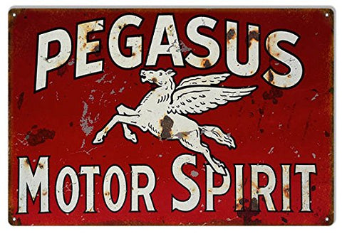 ArtFuzz Pegasus Motor Oil Reproduction Garage Shop Metal Sign 18x30