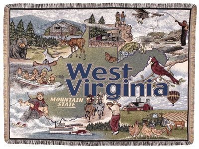 Simply State of West Virginia Tapestry Throw