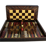 World Wise Imports Croc Trim Decoupage Backgammon Set with Chessboard