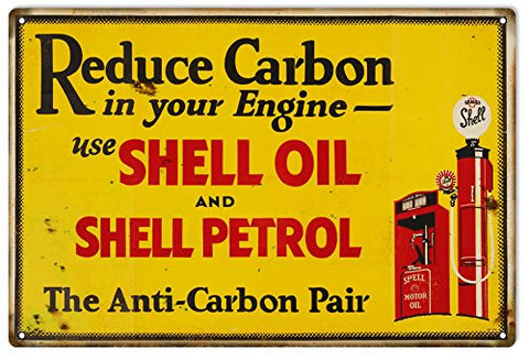 ArtFuzz Shell Motor Oil Reproduction Man Cave Gas Station Metal Sign 18x30