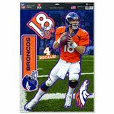 WinCraft NFL Denver Broncos Peyton Manning Multi-Use Decal Sheet, 11"x17", Team Color