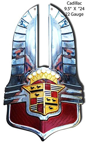 ArtFuzz Cadillac Vintage Car Hood Ornament Metal Laser Cut Out
